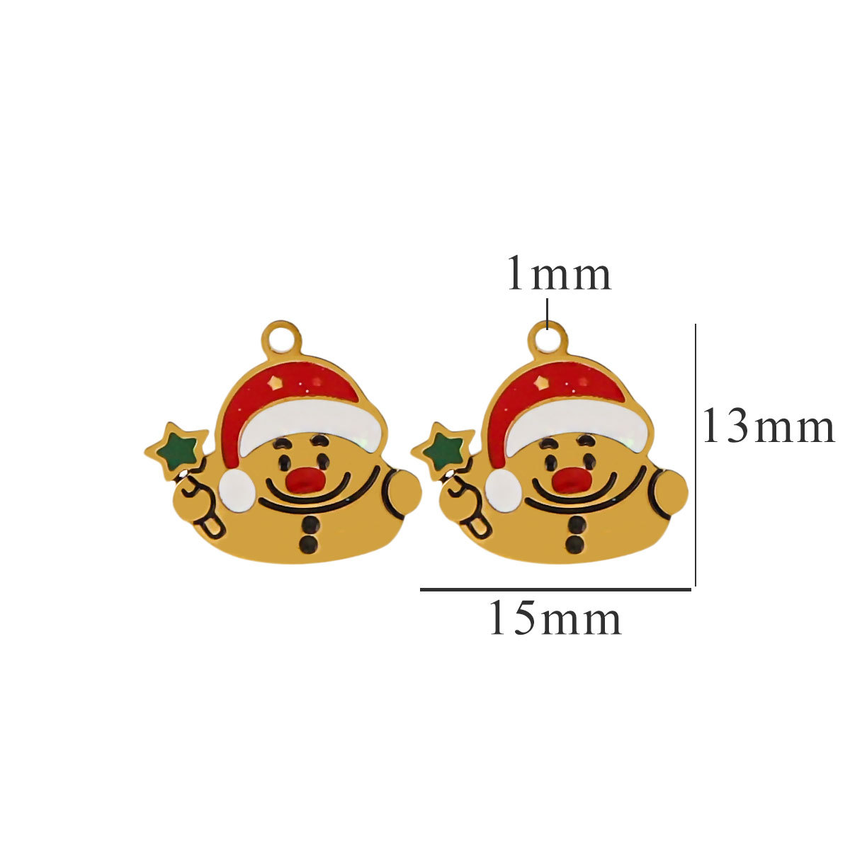 Yellow / 1 Piece Simple Series Cute Cartoon Snowman Stainless Steel  Gold Color Unisex Pendants Picture17